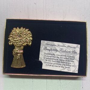 Vintage Carrington Jewelers Prosperity Fashion Pin Brooch Sheaf Of Wheat
